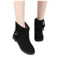 thumbnail image 1 of Oyedens Winter Ankle Boots for Women Thermal Plush Lined Knit Snow Ankle Booties Casual Mid Calf Boots, 1 of 5