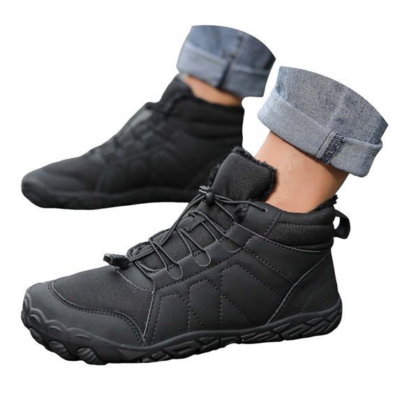 Oyedens Winter Hiking Boots for Women Men Fur Lined Snow Boots Walking Tennis Sneakers Ankle Booties