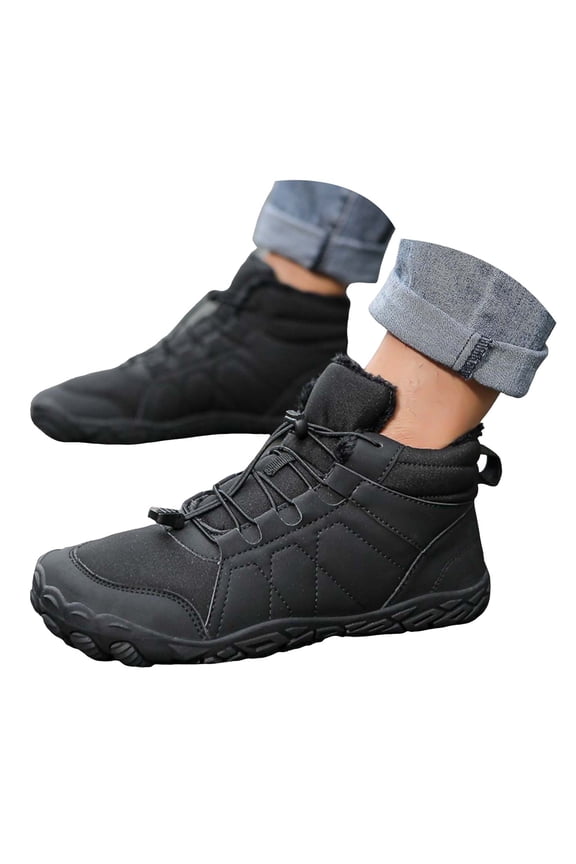 Oyedens Winter Hiking Boots for Women Men Fur Lined Snow Boots Walking Tennis Sneakers Ankle Booties