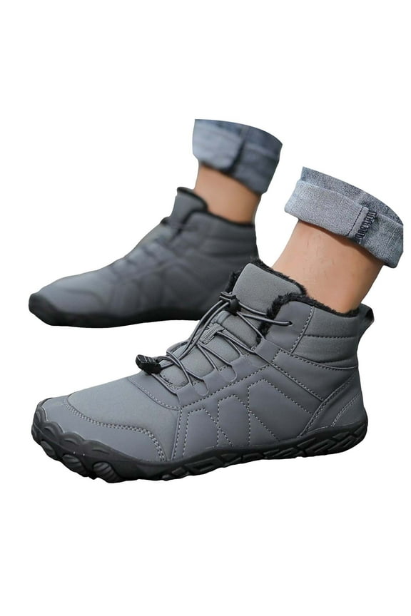 Winter Hiking Boots for Women Men Fur Lined Snow Boots Walking Tennis Sneakers Ankle Booties