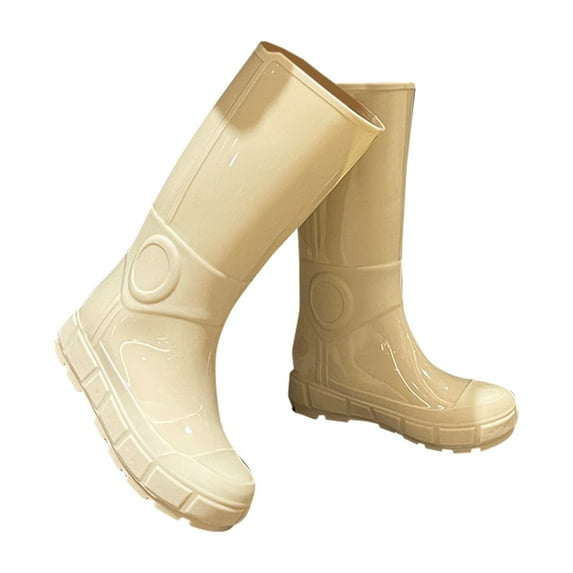 Oyedens Winter Knee Length Rain Boots for Women with Lined Warm Waterproof Garden Tall Rainboots