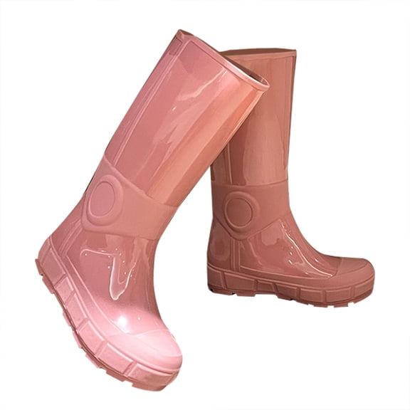 Oyedens Winter Knee Length Rain Boots for Women with Lined Warm Waterproof Garden Tall Rainboots