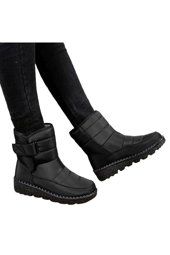 Winter Snow Boots for Women Men Waterproof Lined Warm Mid Calf Ski Skiing Short Boots