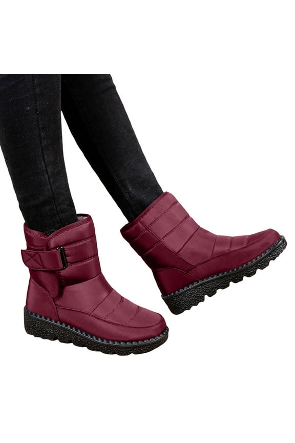 Winter Snow Boots for Women Men Waterproof Lined Warm Mid Calf Ski Skiing Short Boots