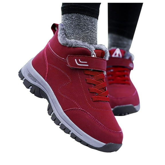 Oyedens Women Men Winter Snow Boots Fleece Lined Thermal Anti-Slip Work Walking Ankle Booties Seniors