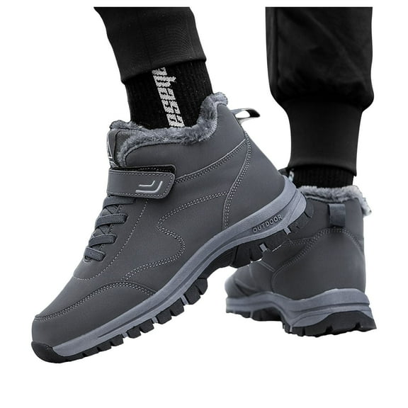 Oyedens Women Men Winter Snow Boots Fleece Lined Thermal Anti-Slip Work Walking Ankle Booties Seniors