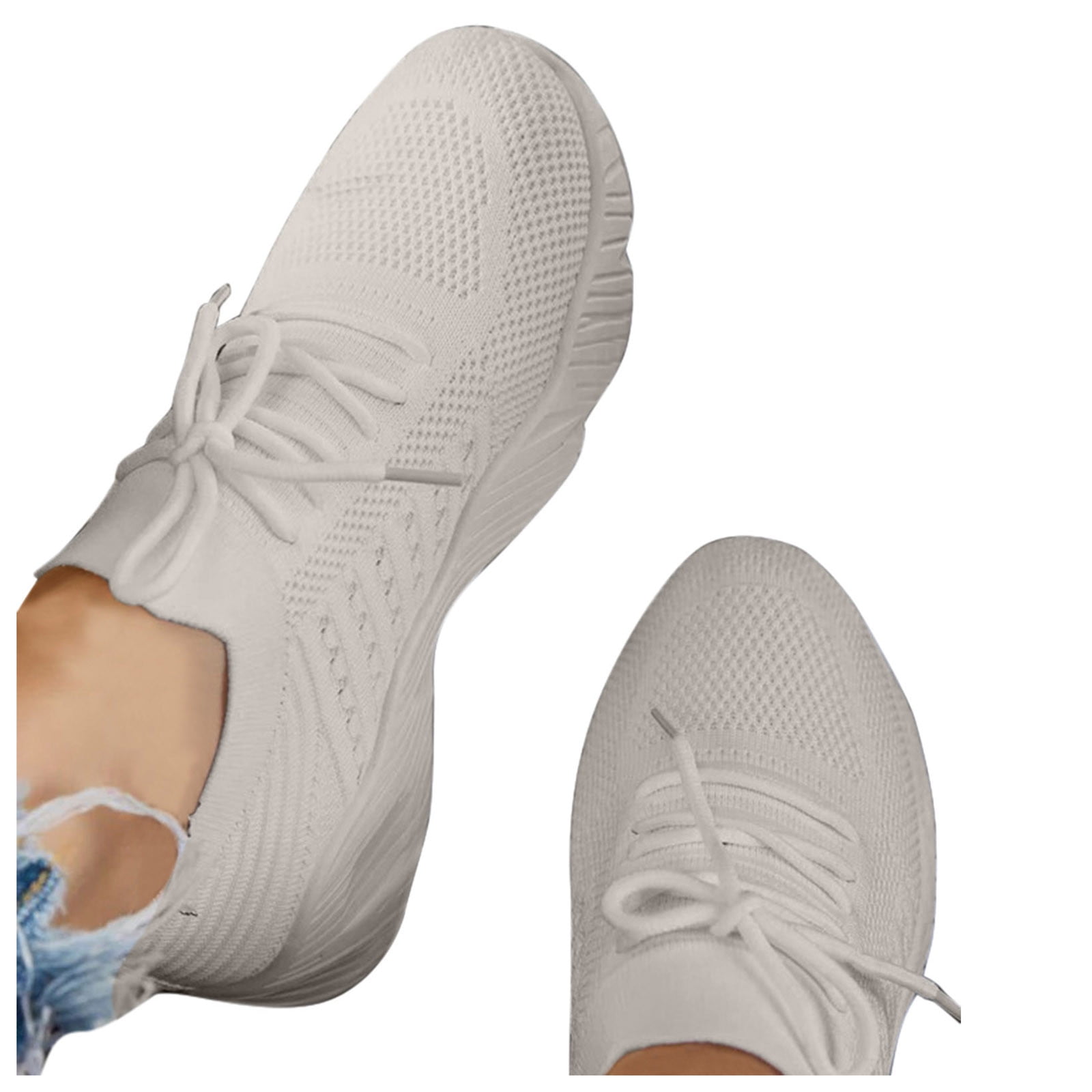 Oyedens Women Sneakers Mesh Walking Athletic Shoes Lace Up Breathable Comfort Hiking Running Fitness Sport Shoes