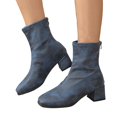 thumbnail image 1 of Oyedens Women's Ankle Boots Fashion Casual Square Toe Block Heels Ankle Booties Mid Calf Dress Boots, 1 of 7