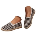 thumbnail image 1 of Oyedens Women's Checkered Slip on Loafers Walking Shoes Travel Beach Linen Espadrilles Flats Sneakers, 1 of 5