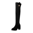 thumbnail image 1 of Oyedens Women's Knee High Boots Black Suede High Heel Pointed Toe over The Knee Tall Boots for Women, 1 of 5