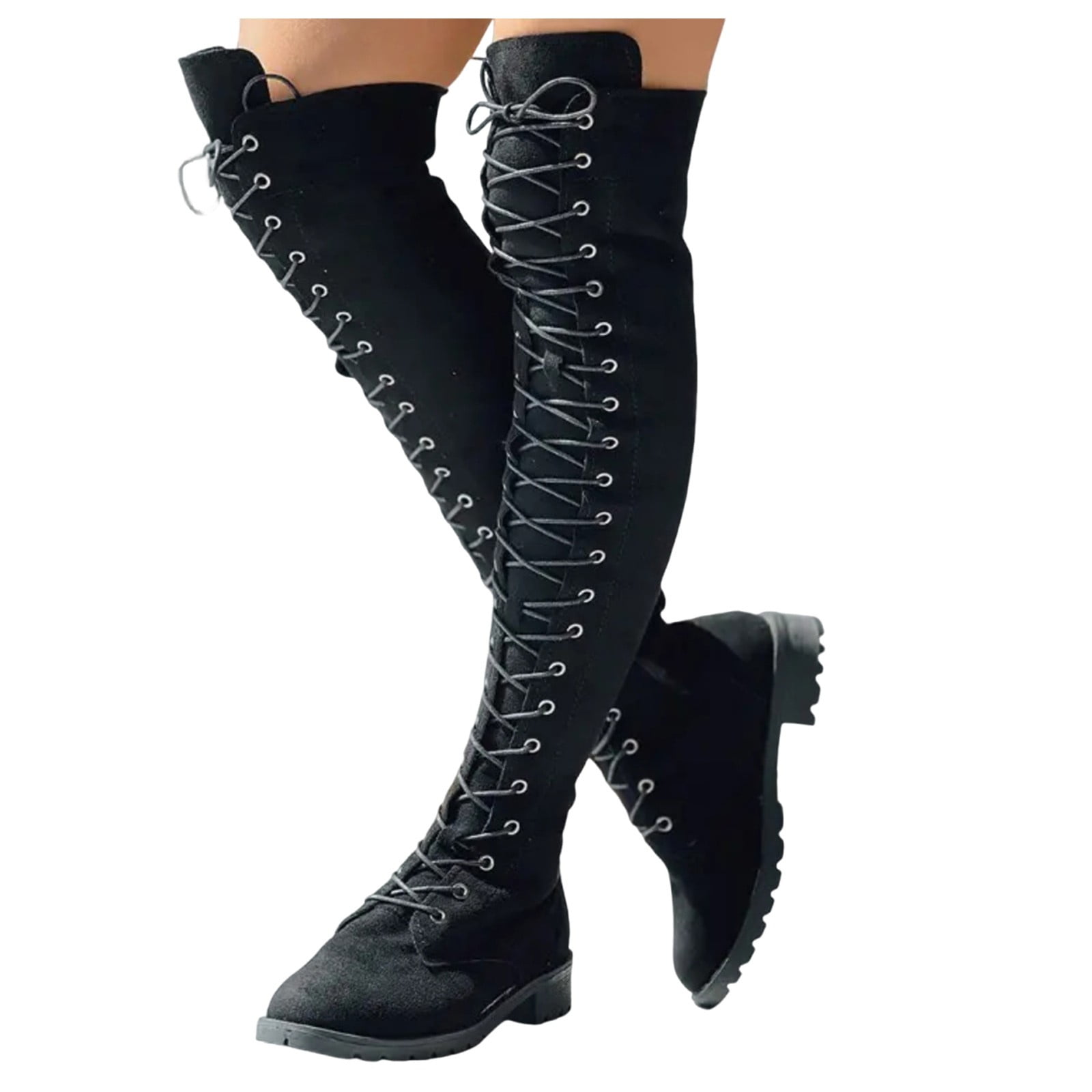 【GW最終お値下げ中！】Offen×Bibiy. pointed-ODETTE Oyedens Women's Over The Knee Combat Boots Fashion Goth