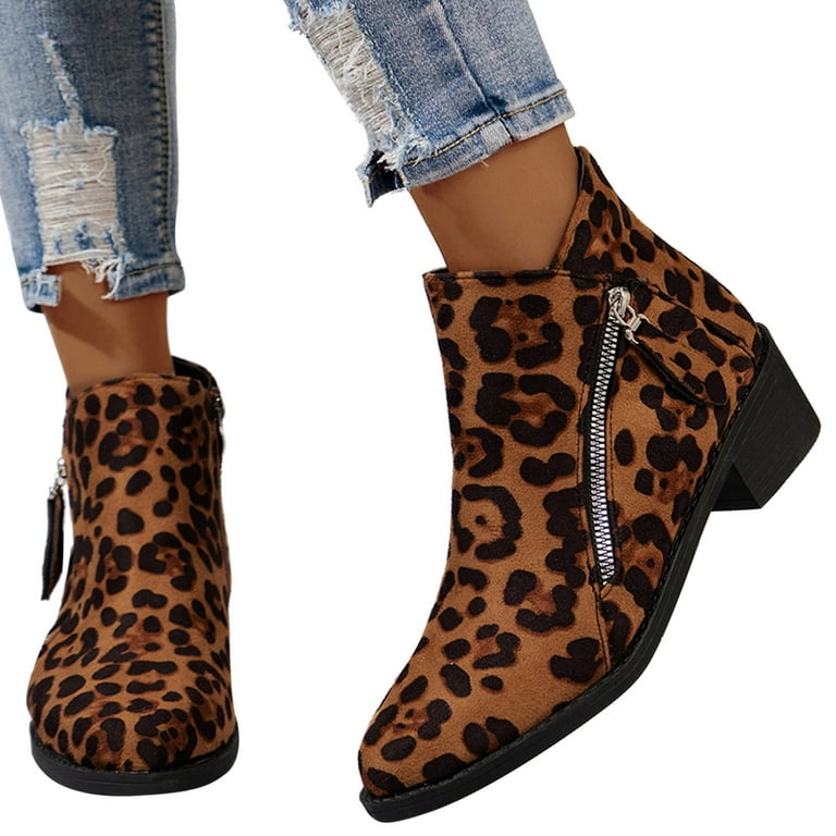 Duck Boots Time And Tru Leopard Booties Oyedens Womens Ankle