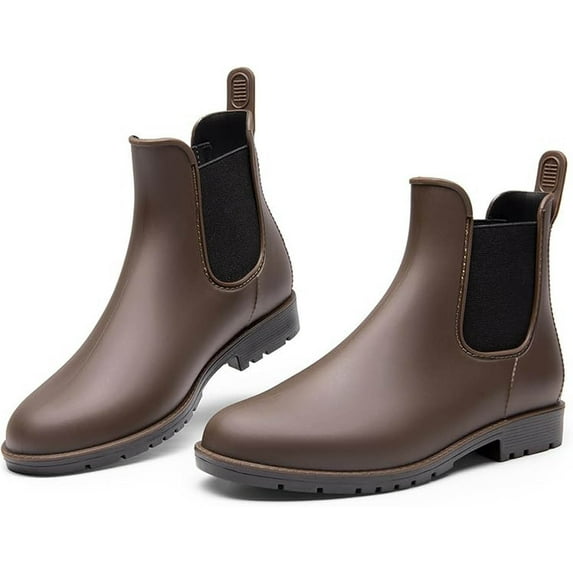 Oyedens Womens Ankle Rain Boots Waterproof Short Chelsea Boots Anti Slip Short Rubber Rainboots