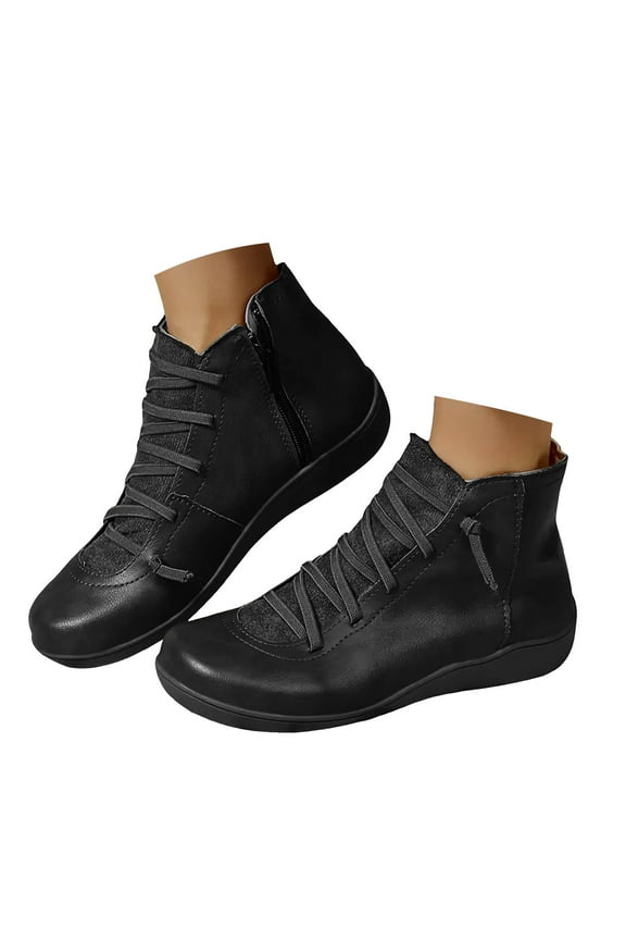 Oyedens Womens Combat Boots Ankle Booties High Top Fashion Sneakers Comfortable Short Work Boots for Women