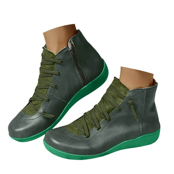 Oyedens Womens Combat Boots Ankle Booties High Top Fashion Sneakers Comfortable Short Work Boots for Women