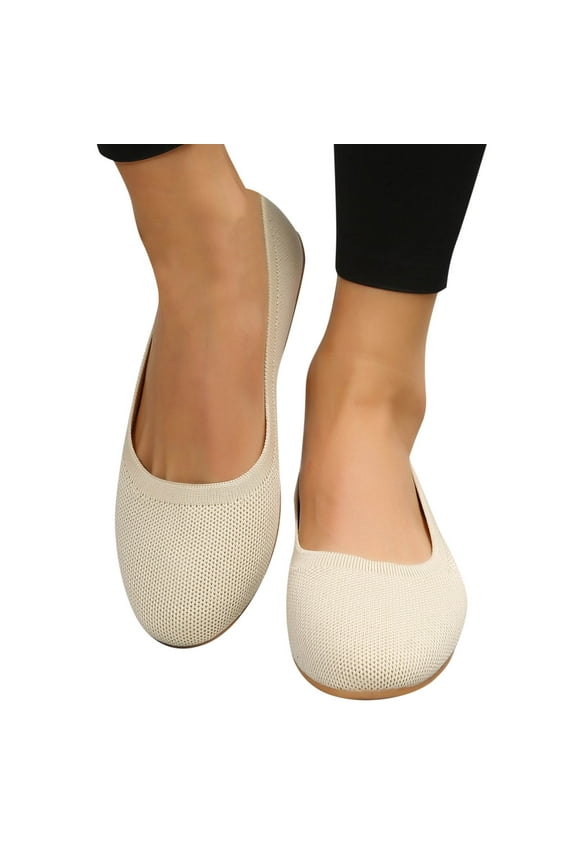 Oyedens Womens Dress Shoes Autumn Mesh Ballet Flats Pointy Toe Slip On Loafers Casual Formal Shoes