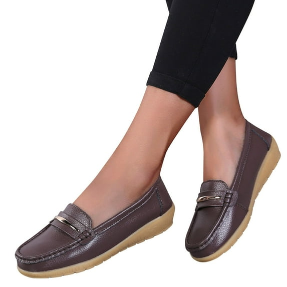 Oyedens Womens Loafers Flats Walking Shoes Casual Leather Slip on Loafer Driving Work Flat for Women