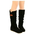 thumbnail image 1 of Oyedens Womens Mid Calf Boots Black Fashion Casual Lace Flats Winter Fall Knee High Boots for Women, 1 of 4