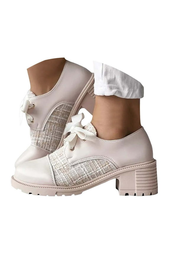 Oyedens Womens Oxford Dress Shoes Vintage Casual Mid Heels Business Office Work Oxfords for Women