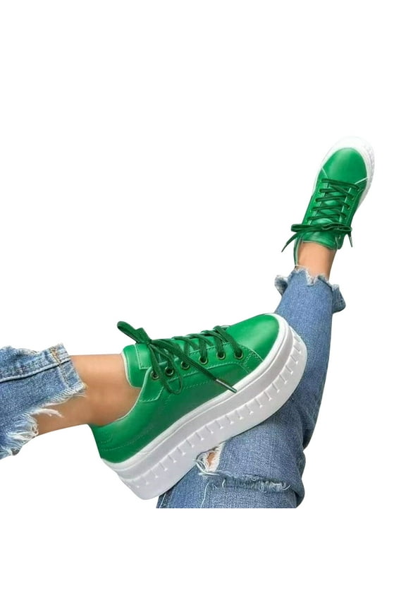 Womens Platform Low Top Fashion Sneakers Casual Heels Footbed Play Sneakers Canvas Shoes