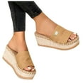 thumbnail image 1 of Oyedens Womens Platform Sandals Casual Espadrilles High Heels Slip on Sandals Footbed Slides, 1 of 5