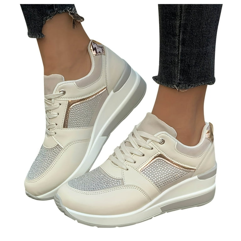 Oyedens Womens Platform Wedge Fashion Sneakers Waterproof Mid