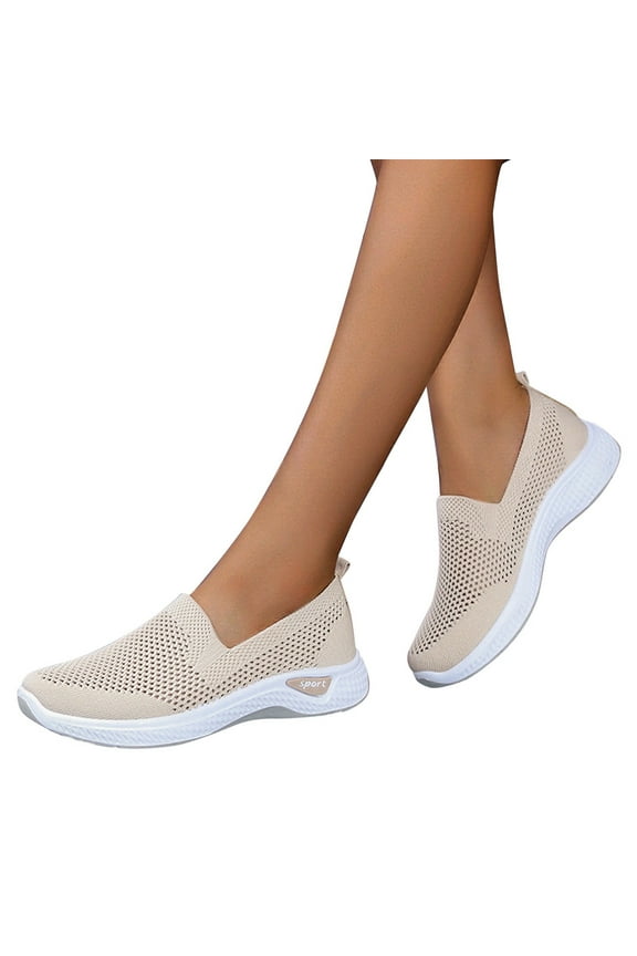 Oyedens Womens Walking Shoes Summer Mesh Breathable Slip on Nurse Work Flats Running Sneakers Ladies