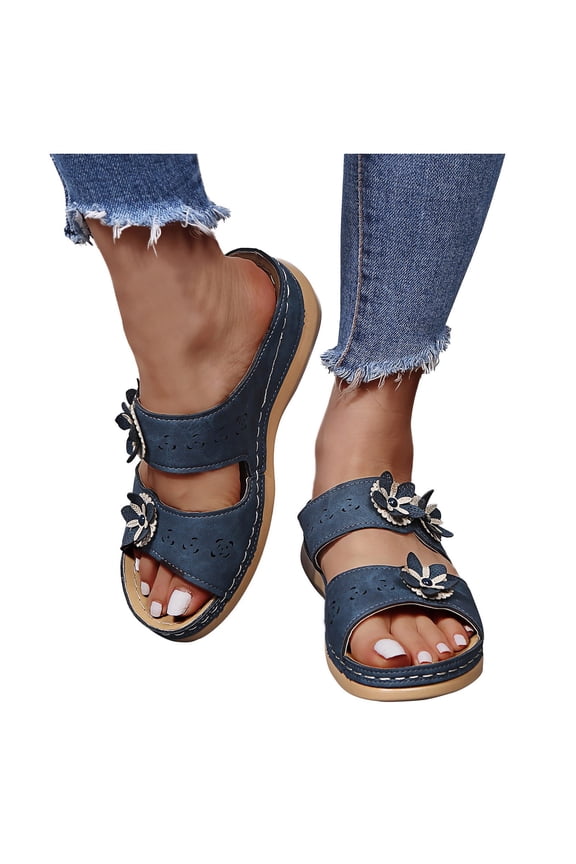 Oyedens Womens Wedge Sandals Open Toe Summer Comfort Wedge Mid Heels Sandals Beach Boho Dress Shoes