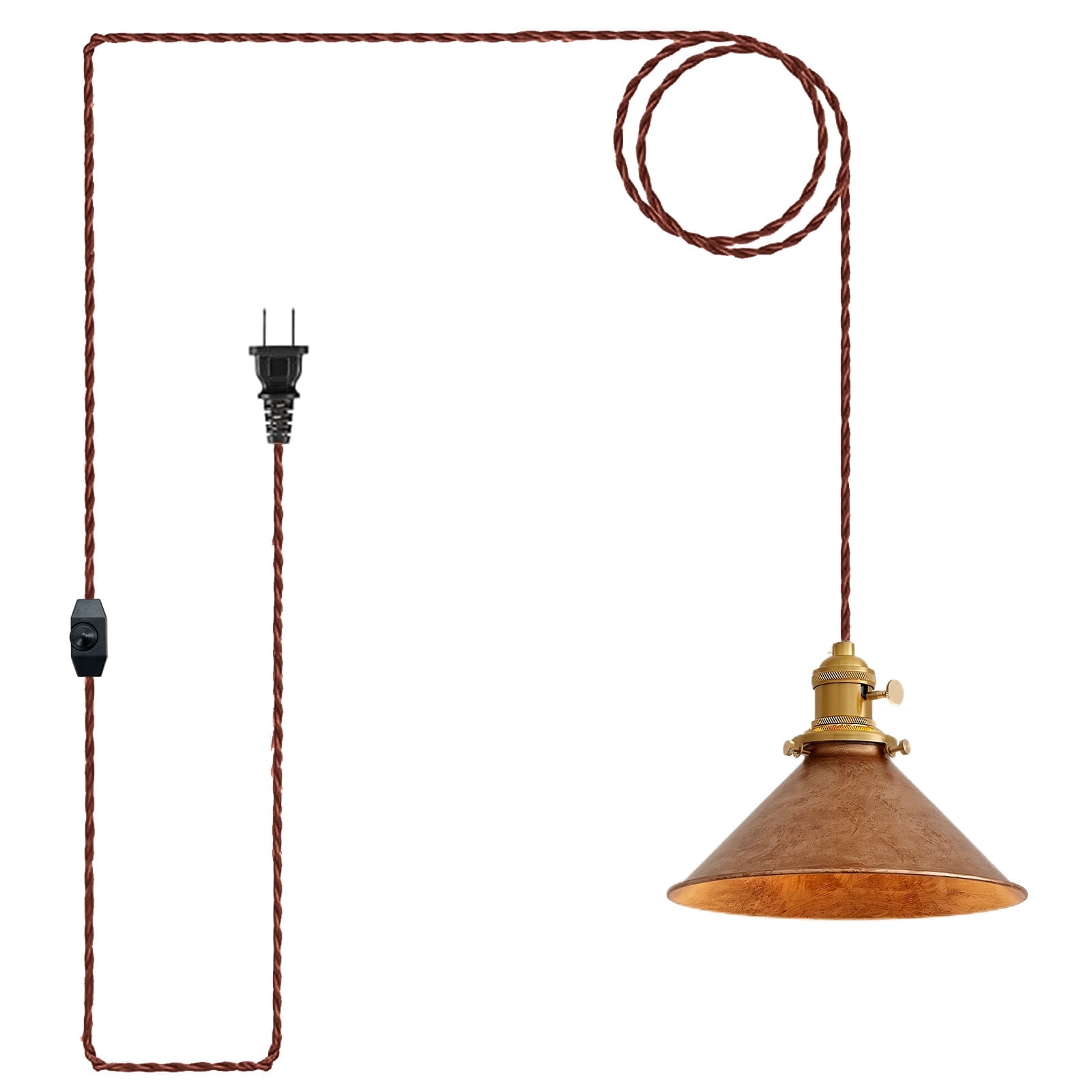 Oyisen Hanging Light Plug in,Vintage Hanging Lamp Plug in with Rusted ...