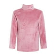 thumbnail image 1 of Oyolan Girls Basic Turtleneck Tops Solid Long Sleeve Thermal T-shirt Velvet Undershirt Loungewear Watermelon Red 150, 1 of 6