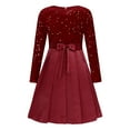 thumbnail image 1 of Oyolan Girls Sequined Party Formal Dresses Kids Long Sleeve Holiday Wedding Graduation Birthday Christmas Dress Burgundy 12, 1 of 7