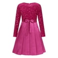 thumbnail image 1 of Oyolan Girls Sequined Party Formal Dresses Kids Long Sleeve Holiday Wedding Graduation Birthday Christmas Dress Hot Pink 14, 1 of 5
