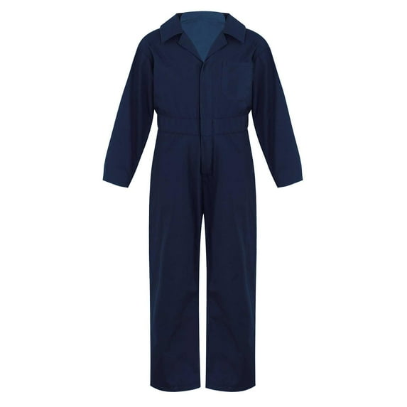 Oyolan Kids Boys Cosplay Costume Fashion Mechanic Coverall Zipper Front Jumpsuit Boiler Suit Flight Dark Blue 14