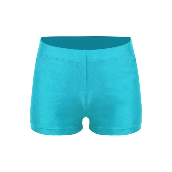 Oyolan Kids Gymnastics Dance Shorts Girls Tumbling Athletic Shorts Hot Short Pants Ballet Bottoms Blue Green 14