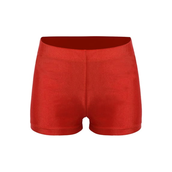 Oyolan Kids Gymnastics Dance Shorts Girls Tumbling Athletic Shorts Hot Short Pants Ballet Bottoms Red 14