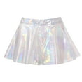 thumbnail image 1 of Oyolan Transparent Women See-through Flared Skirt Shiny High Waist Miniskirt Clubwear Transparent L, 1 of 5