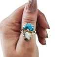 thumbnail image 1 of Oyster Copper Turquoise Ring, Natural Turquoise Ring, December Birthstone, Womens Ring, Coffin Ring, 925 Sterling Silver, Christmas, Handmade, Statement Jewelry, Coffin Shape Gemstone Ring, 1 of 6