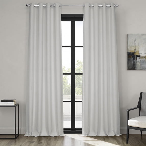 HPD Half Price Drapes Oyster Mist Faux Linen Grommet Room Darkening Curtain (1 Panel), Oyster, 50W X 108L