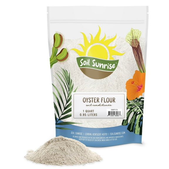 Oyster Flour Soil Conditioner (1 Quart), Gardening soil Additive for Plants