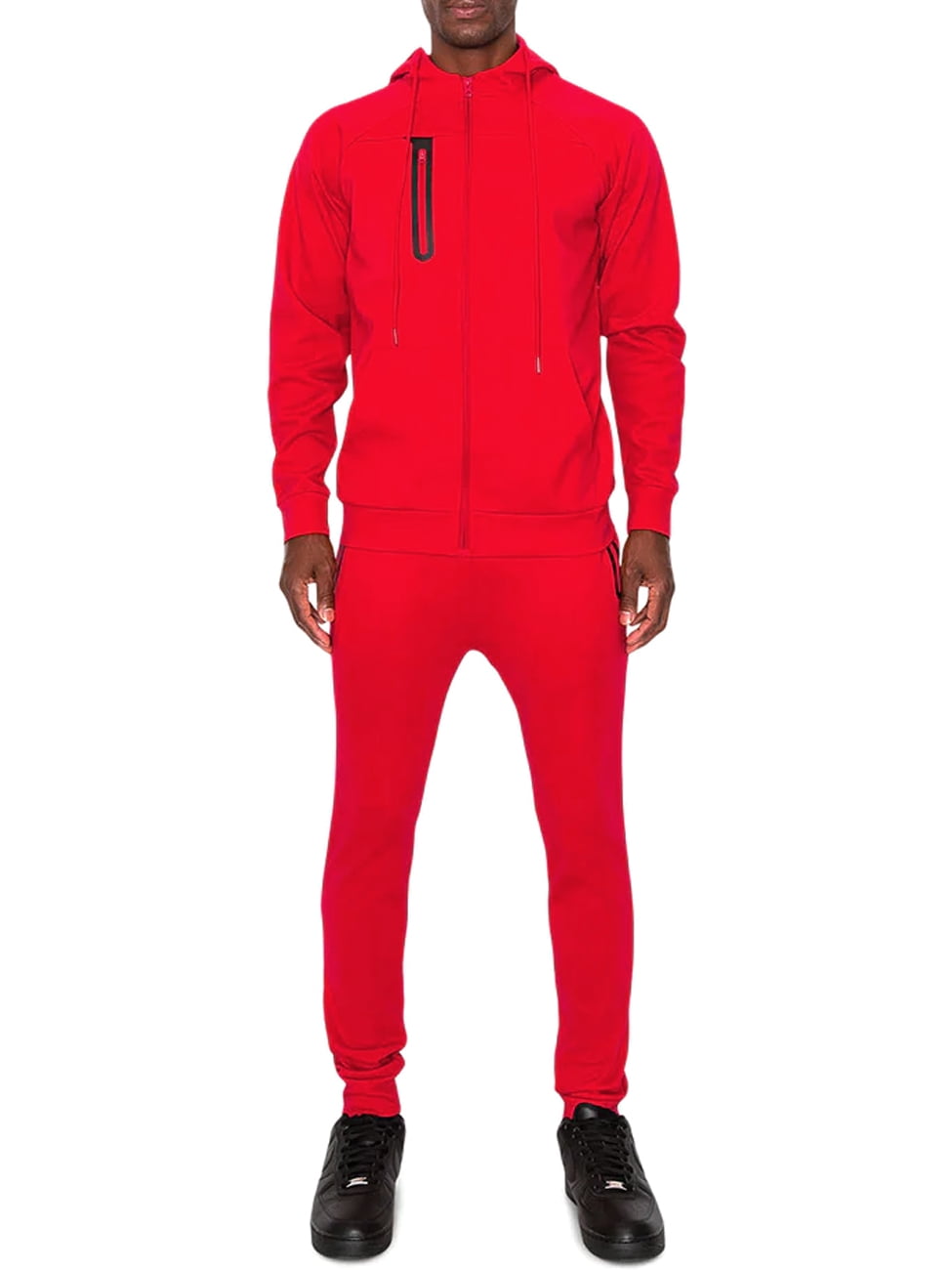 Oyster Guy Men’s Jogger Tracksuit Hooded Jacket Sweatpants Set Red ...