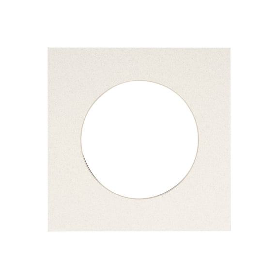 Oyster Shell Acid Free 7x7 Cirlce Picture Frame Mat with White Core Bevel Cut for 5x5 Pictures -
