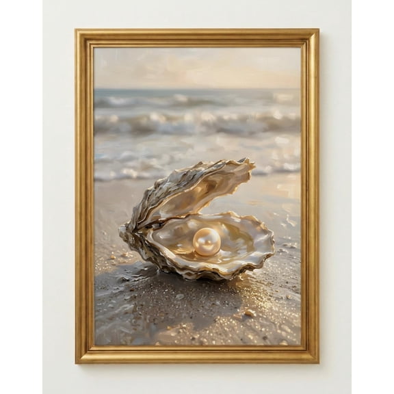 Oyster Shell Pearl Wall Art Print
