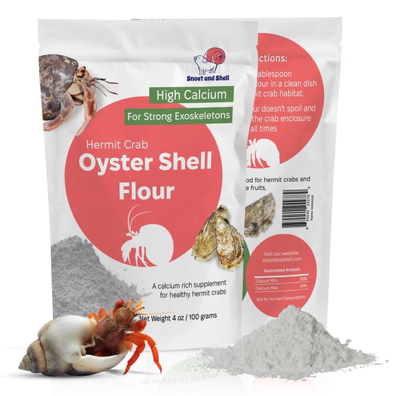 Oyster Shell Supplement for Hermit Crabs Natural Calcium Source for Molting Support Auto Feeder Compatible USA-Sourced Crushed Shell Powder for Stronger Exoskeletons and Shell Health