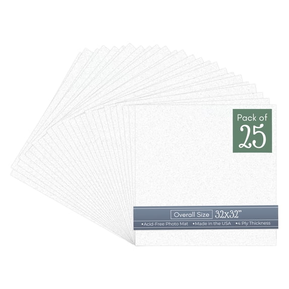 Oyster Shell White 32x32 Uncut Art Mat Board - No Opening - 25 Mats