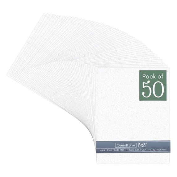 Oyster Shell White 6x8 Uncut Art Mat Board - No Opening - 50 Mats