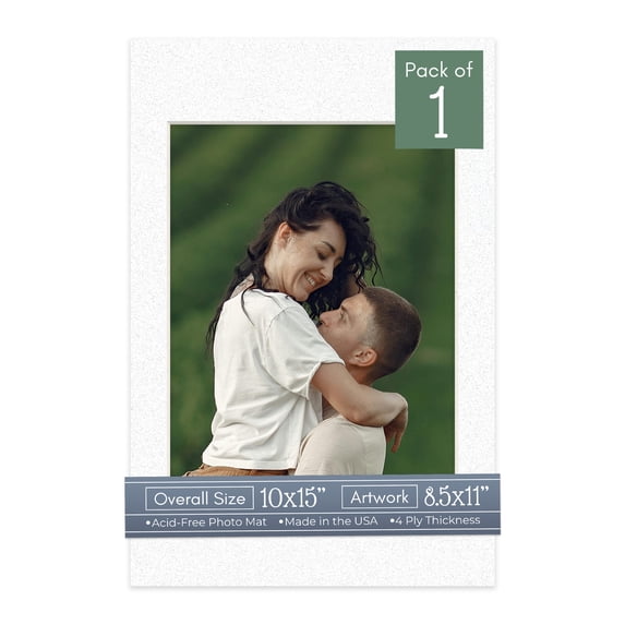 Oyster Shell White Picture Frame Mat for 10x15 Frames - Fits 8.5x11 Photos - 1 Mat