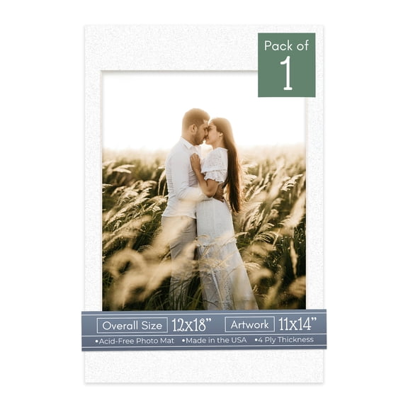 Oyster Shell White Picture Frame Mat for 12x18 Frames - Fits 11x14 Photos - 1 Mat