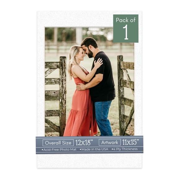 Oyster Shell White Picture Frame Mat for 12x18 Frames - Fits 11x15 Photos - 1 Mat