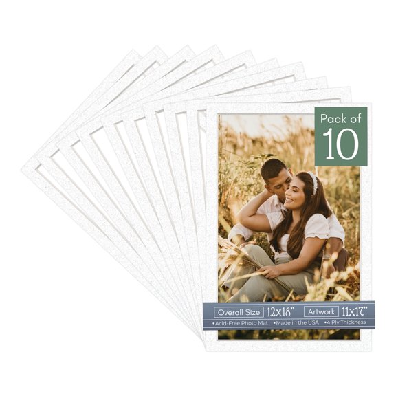 Oyster Shell White Picture Frame Mat for 12x18 Frames - Fits 11x17 Photos - 10 Mats