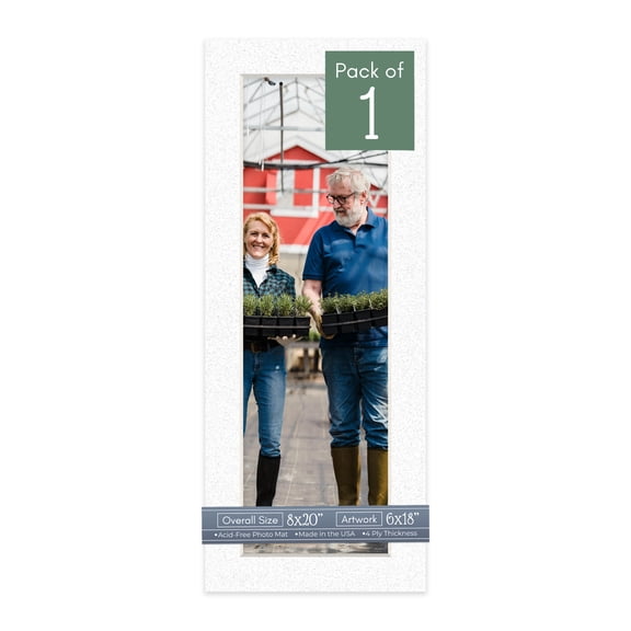Oyster Shell White Picture Frame Mat for 8x20 Frames - Fits 6x18 Photos - 1 Mat